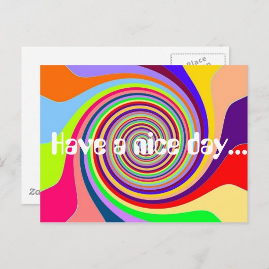 虹の輝サイケデリックく渦が素敵な日を持つ ポストカード (正面/裏面)