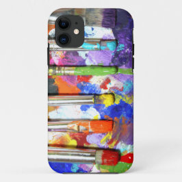 虹の進行中の絵筆の写真撮影 iPhone 11 ケース