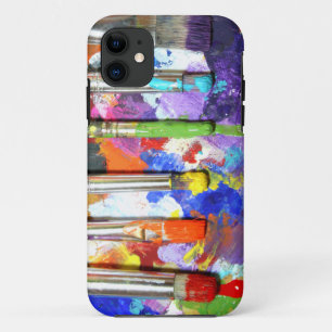虹の進行中の絵筆の写真撮影 iPhone 11 ケース