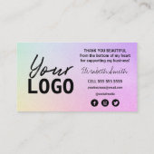 虹の金ゴールド購入カードありがとう 名刺 (裏面)