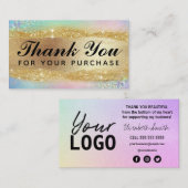 虹の金ゴールド購入カードありがとう 名刺 (正面/裏面)