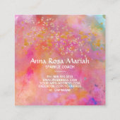 *～*虹の金ゴールド輝きグリッター抽象芸術 スクエア名刺 (裏面)