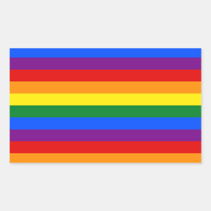 虹の陽気なレズビアンTRANSの同性愛者LGBTQのプライドの旗 長方形シール