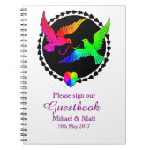 虹の陽気な結婚式のゲストブックの全体 ノートブック (正面)