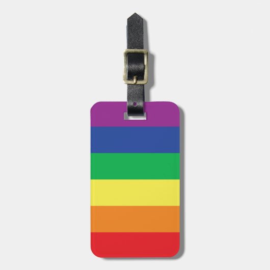 虹の陽気な自由のプライドの旗の記号 ラゲッジタグ (正面縦)