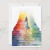 虹の階段から出てくる女性 招待状 (正面)