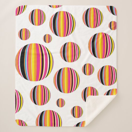 虹の雨滴:パタストライプのーン シェルパブランケット (正面)