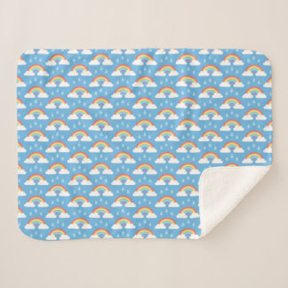 虹の雨雲オンブルー シェルパブランケット