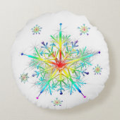 虹の雪片の氷晶 ラウンドクッション (裏面)