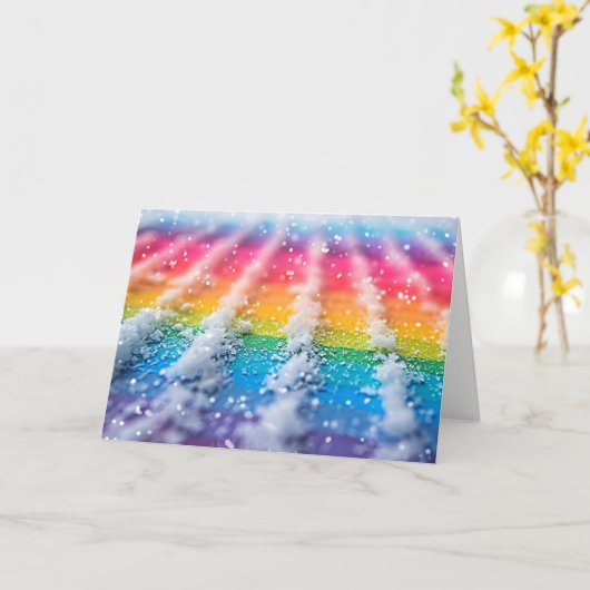 虹の雪 カード (黄色い花)