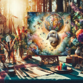 虹の雲かわいいバニークリスチャンの復活祭 シーズンカード