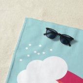 虹の雲かわいいモダン子 ビーチタオル (インサイチュ)