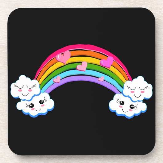 虹の雲のクッション付きコースター コースター (正面)