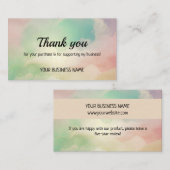 虹の雲のグラデーションのビジネスサンキューカード コーリングカード (正面/裏面)