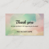 虹の雲のグラデーションのビジネスサンキューカード コーリングカード (正面)