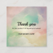 虹の雲のグラデーションのビジネスサンキューカード スクエア名刺 (正面)