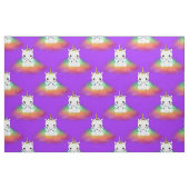 虹の雲のユニコーンを紫 ファブリック (ファットクウォーター)