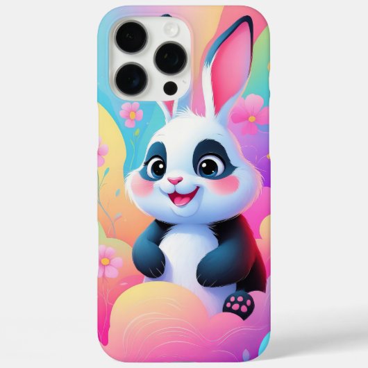 虹の雲の中で愛らしいバニー Case-Mate iPhoneケース (裏面)