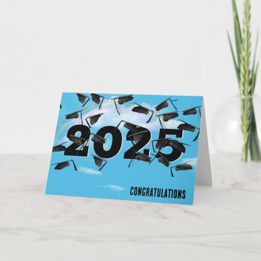 虹の雲2025黒の卒業帽子 カード (正面)