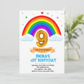 虹の雲 9歳の誕生日パーティー招待状 招待状 (スタンド正面)