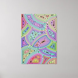 虹の非対称抽象芸術シェイプ2 キャンバスプリント