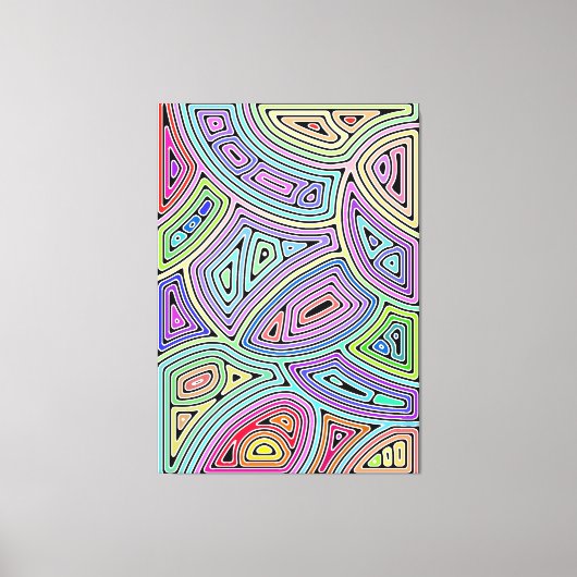 虹の非対称抽象芸術シェイプ2 キャンバスプリント (正面)