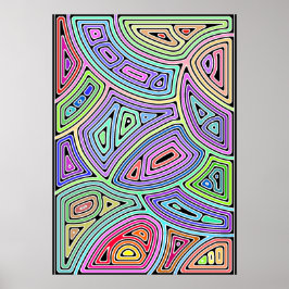 虹の非対称抽象芸術シェイプ2 ポスター