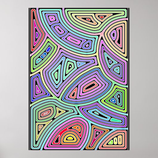 虹の非対称抽象芸術シェイプ2 ポスター (正面)