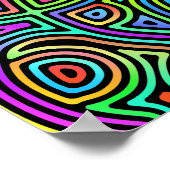 虹の非対称抽象芸術図形 ポスター (角)