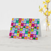 虹の顔の正方形 カード (黄色い花)