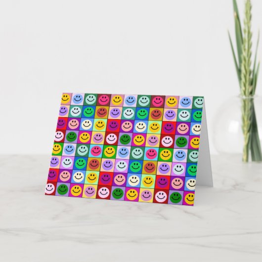 虹の顔の正方形 カード (正面)