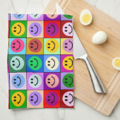 虹の顔の正方形 キッチンタオル (四つ折り)