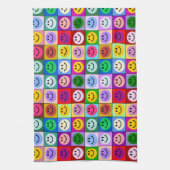 虹の顔の正方形 キッチンタオル (縦)