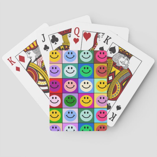 虹の顔の正方形 トランプ (裏面)