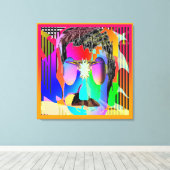 虹の顔紫のレンズを着た キャンバスプリント (インサイチュ (ウッドフロア))