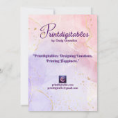 虹の願い：金ゴールドと喜びのポット – セント・パトリック 招待状 (裏面)