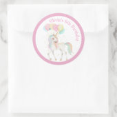 虹の風船が咲く魔法のユニコーン ラウンドシール (バッグ)