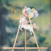 虹の風船と魔法のユニコーンへようこそ アクリルサイン (ニュートラル)