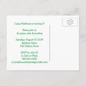 虹の風船の誕生日パーティー招待状 インビテーションポストカード (裏面)