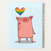 虹の風船を持つ豚 プランナー手帳 (裏面)