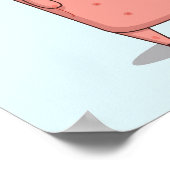 虹の風船を持つ豚 ポスター (角)
