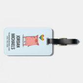 虹の風船を持つ豚 ラゲッジタグ (裏面横)