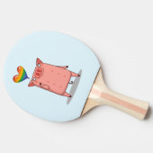 虹の風船を持つ豚 卓球ラケット (横)