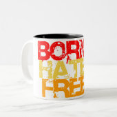 虹の風船。生まれ嫌い無料。 ツートーンマグカップ (正面左)