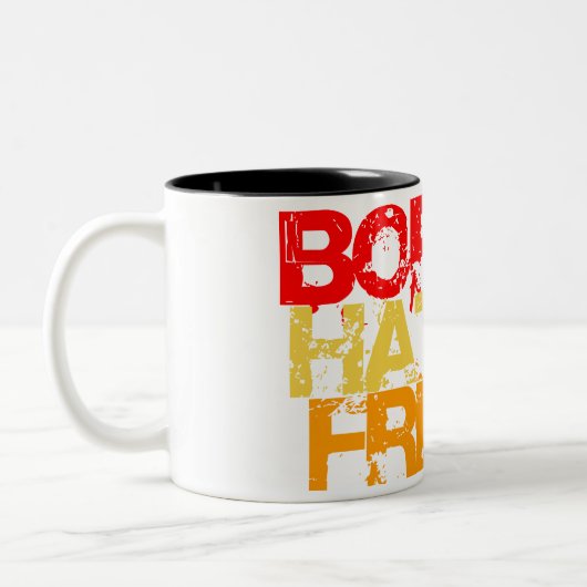 虹の風船。生まれ嫌い無料。 ツートーンマグカップ (左)