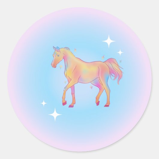 虹の馬のステッカー ラウンドシール (正面)
