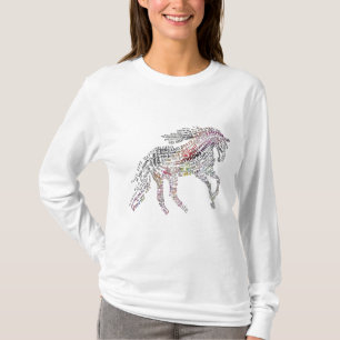 虹の馬のタイポグラフィ Tシャツ