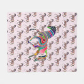 虹の馬パターン –  フリースブランケット (正面(横))