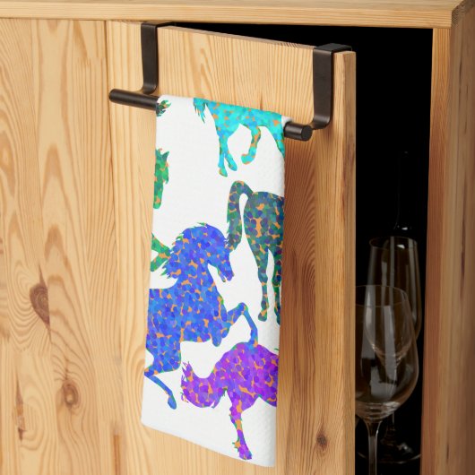 虹の馬 – "馬に関するDotty!" キッチンタオル (三つ折り)