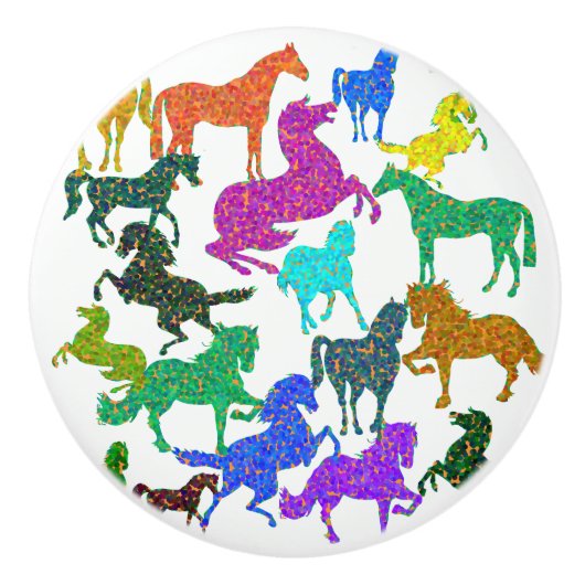 虹の馬 – "馬に関するDotty!" セラミックノブ (正面)